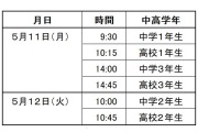 学年別登校日時